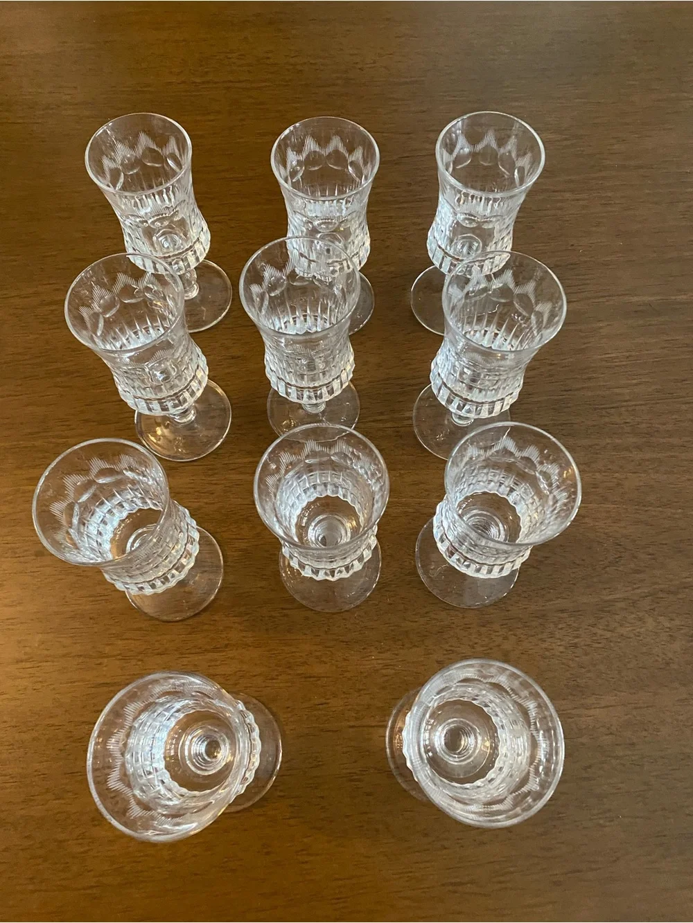 Vintage Cut Goblet Glasses - Clear Stemware from Italy